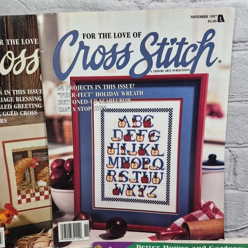 Vintage Cross Stitch‎ And Needlework Magazines Pattern Books Lot Of 8